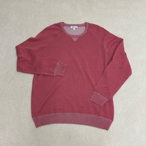 Peter Millar Voyager Cashmere-Silk Saddle Shoulder Crew - Clay Rose - XL